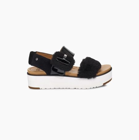 UGG Le Fluff Black Sandals for Women (VBCU72954)